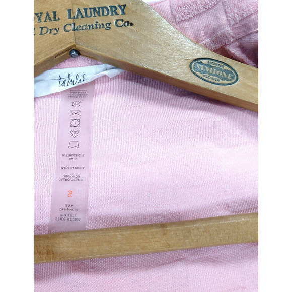 Talulah Terry Knit Top and Bra Set Size S Pink Check Short Sleeve PJs Loungewear - Picture 4 of 5